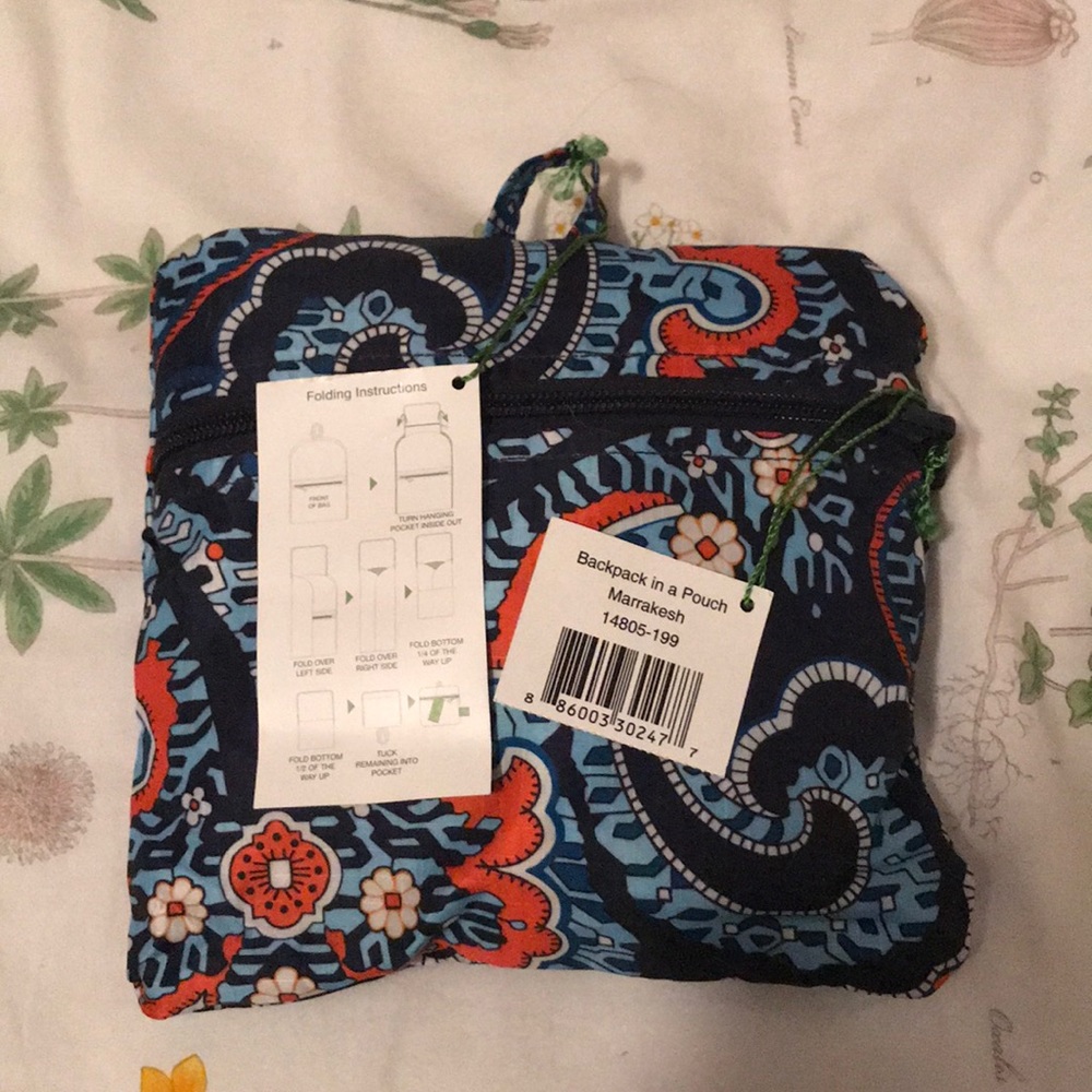 Brand new Vera Bradley foldable backpack